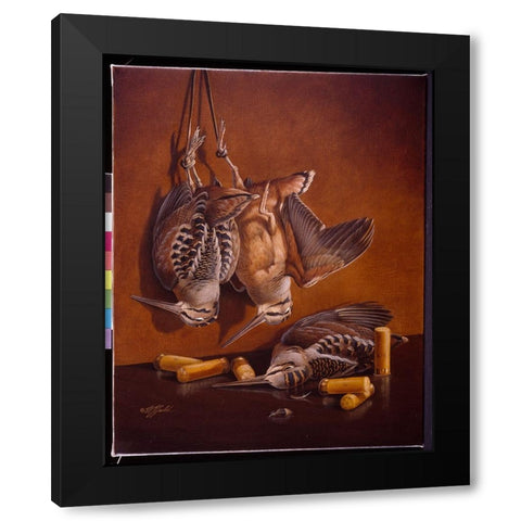 Three Bird Limit Black Modern Wood Framed Art Print with Double Matting by Goebel, Wilhelm