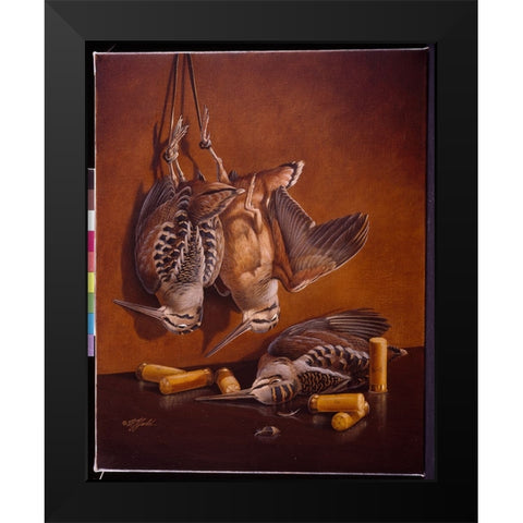 Three Bird Limit Black Modern Wood Framed Art Print by Goebel, Wilhelm