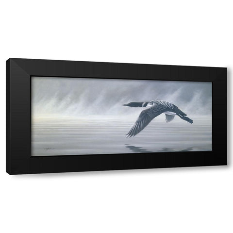 Misty Flight Black Modern Wood Framed Art Print by Goebel, Wilhelm