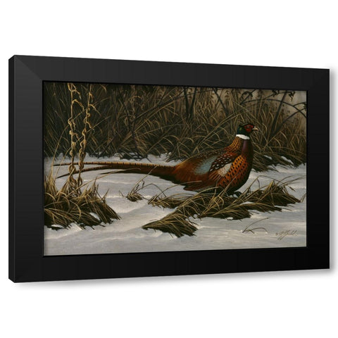 Walking Through Winter Black Modern Wood Framed Art Print by Goebel, Wilhelm
