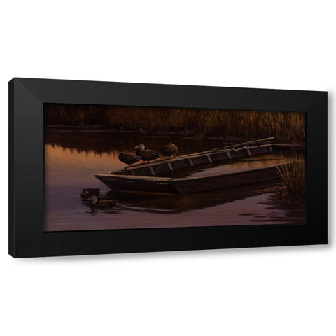 Abandoned Skiff - Black Ducks Black Modern Wood Framed Art Print by Goebel, Wilhelm