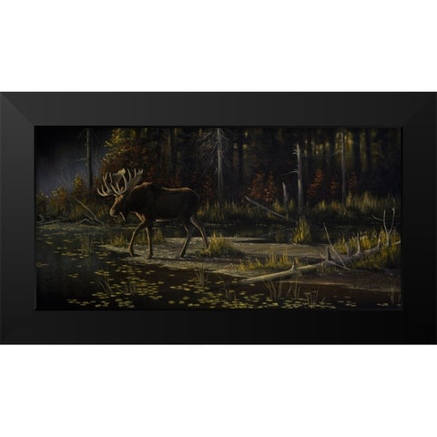 Autumn Moose Black Modern Wood Framed Art Print by Goebel, Wilhelm