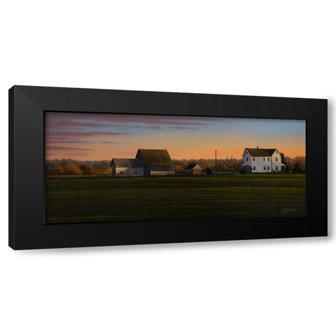 Sunset On A Family Farm Black Modern Wood Framed Art Print with Double Matting by Goebel, Wilhelm