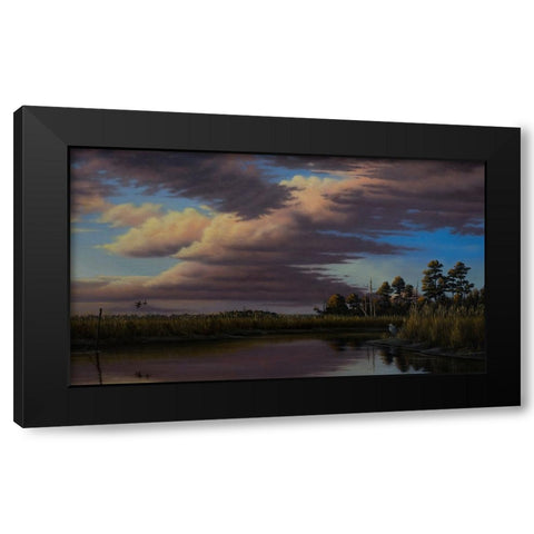 Sunset On Wicomico Creek Black Modern Wood Framed Art Print with Double Matting by Goebel, Wilhelm