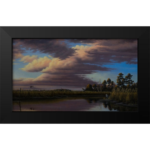 Sunset On Wicomico Creek Black Modern Wood Framed Art Print by Goebel, Wilhelm