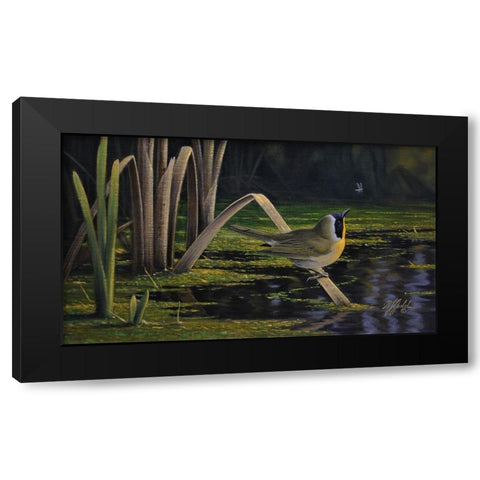 Yellow-Throat Black Modern Wood Framed Art Print by Goebel, Wilhelm