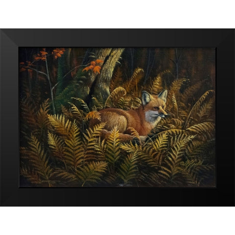 Bed of Ferns Black Modern Wood Framed Art Print by Goebel, Wilhelm