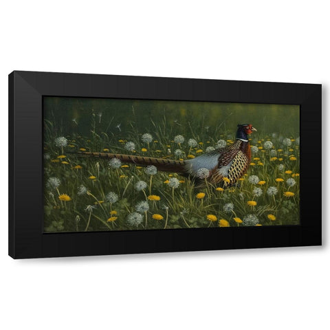 Dandy Rooster - Formosan Ring-necked Pheasant Black Modern Wood Framed Art Print by Goebel, Wilhelm