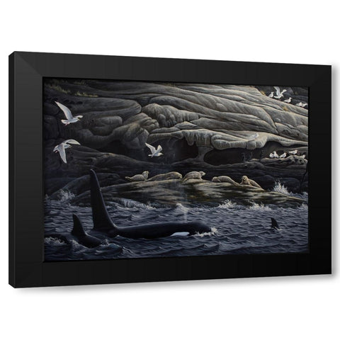 Gabriola Island Gathering Black Modern Wood Framed Art Print with Double Matting by Goebel, Wilhelm