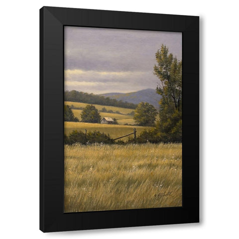 Hayfields Near Arlington Black Modern Wood Framed Art Print by Goebel, Wilhelm