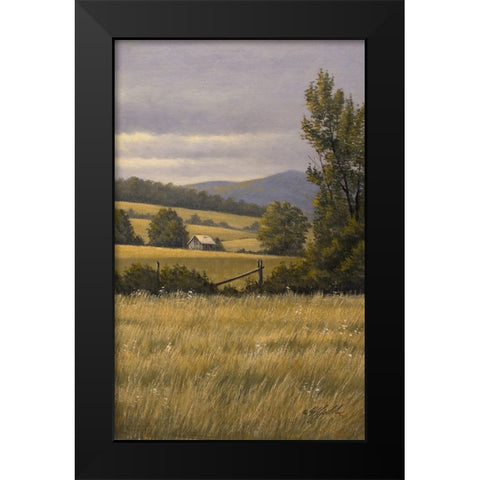 Hayfields Near Arlington Black Modern Wood Framed Art Print by Goebel, Wilhelm