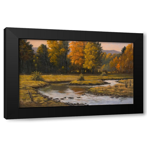 Pasture Run Black Modern Wood Framed Art Print by Goebel, Wilhelm