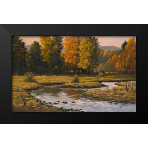 Pasture Run Black Modern Wood Framed Art Print by Goebel, Wilhelm