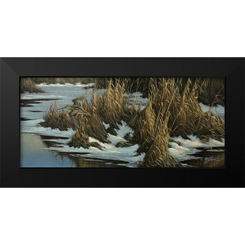 Snipe Flight Black Modern Wood Framed Art Print by Goebel, Wilhelm