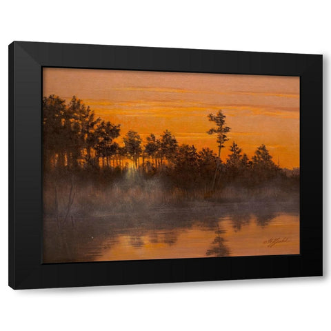 Wicomico Creek Sunset Black Modern Wood Framed Art Print by Goebel, Wilhelm