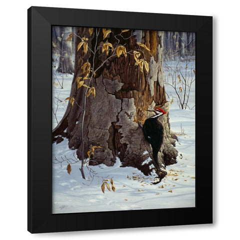 Working The Base Black Modern Wood Framed Art Print with Double Matting by Goebel, Wilhelm