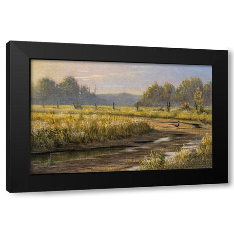 Country Lane Black Modern Wood Framed Art Print by Goebel, Wilhelm