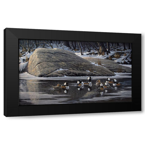Courtship Rock Black Modern Wood Framed Art Print with Double Matting by Goebel, Wilhelm