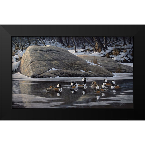 Courtship Rock Black Modern Wood Framed Art Print by Goebel, Wilhelm