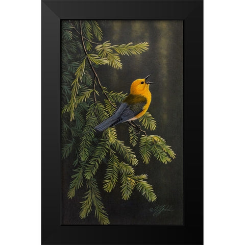 Cypress Song Black Modern Wood Framed Art Print by Goebel, Wilhelm
