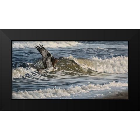 Osprey and Surf Black Modern Wood Framed Art Print by Goebel, Wilhelm