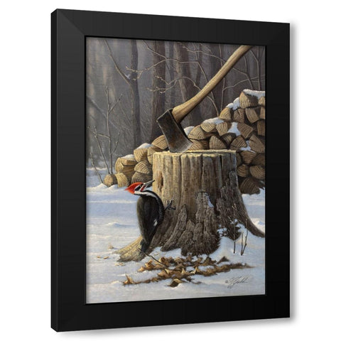 Stump Grinder Black Modern Wood Framed Art Print by Goebel, Wilhelm