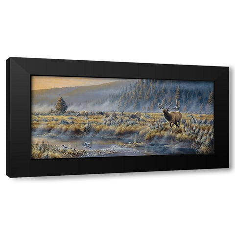 Autumn Classic - Elk Black Modern Wood Framed Art Print with Double Matting by Goebel, Wilhelm