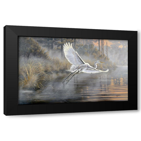 Sunrise Flight Black Modern Wood Framed Art Print by Goebel, Wilhelm