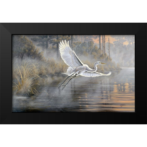 Sunrise Flight Black Modern Wood Framed Art Print by Goebel, Wilhelm