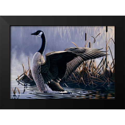 1992 Canada Goose Black Modern Wood Framed Art Print by Goebel, Wilhelm