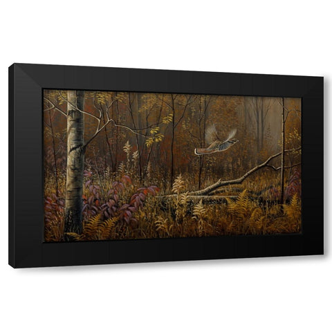 Into The Open - Ruffed Grouse Black Modern Wood Framed Art Print by Goebel, Wilhelm