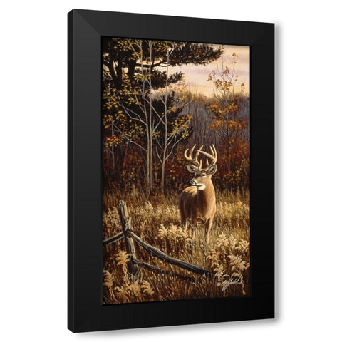 Autumn Whitetail Black Modern Wood Framed Art Print by Goebel, Wilhelm
