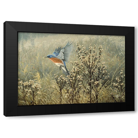 October Meadow Black Modern Wood Framed Art Print with Double Matting by Goebel, Wilhelm