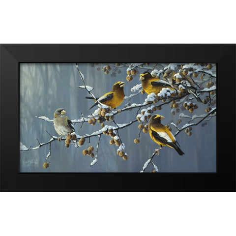 Winters Treat Black Modern Wood Framed Art Print by Goebel, Wilhelm