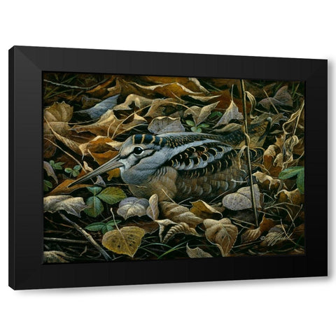 Sitting Tight Black Modern Wood Framed Art Print by Goebel, Wilhelm