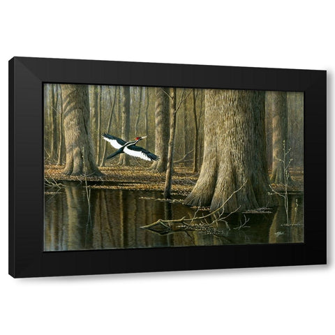 Still Flying Black Modern Wood Framed Art Print with Double Matting by Goebel, Wilhelm