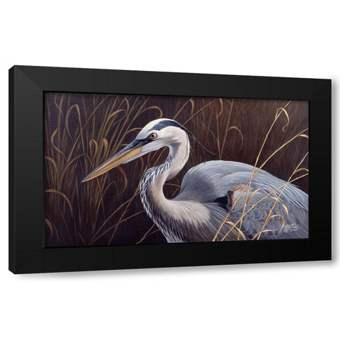 Great Blue Heron Black Modern Wood Framed Art Print with Double Matting by Goebel, Wilhelm