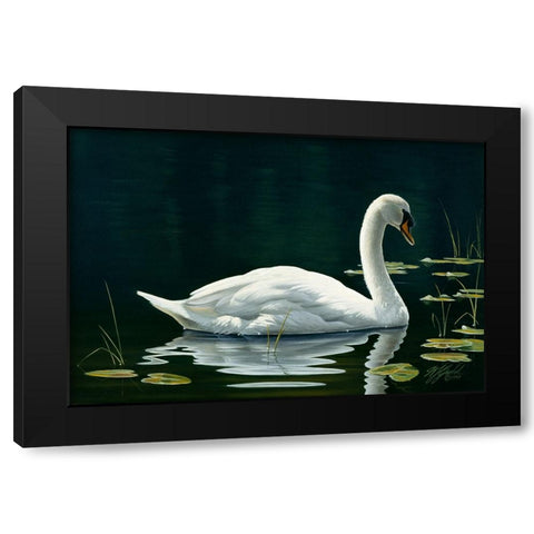 Stillwater Black Modern Wood Framed Art Print by Goebel, Wilhelm