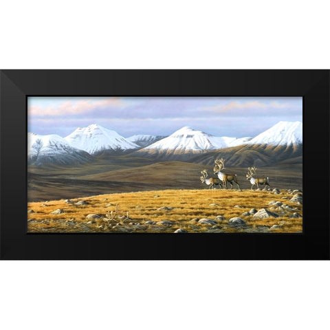 Time Passages Mountain Caribou Black Modern Wood Framed Art Print by Goebel, Wilhelm