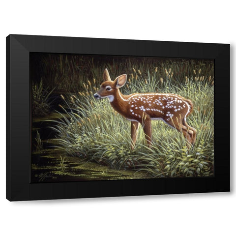 In The Tall Grass Black Modern Wood Framed Art Print by Goebel, Wilhelm