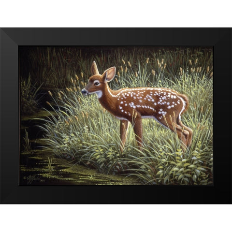 In The Tall Grass Black Modern Wood Framed Art Print by Goebel, Wilhelm