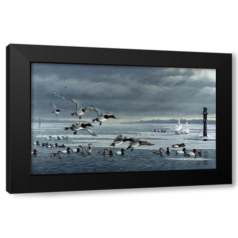 Choptank Gathering Black Modern Wood Framed Art Print by Goebel, Wilhelm