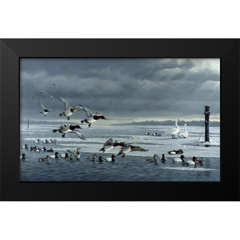 Choptank Gathering Black Modern Wood Framed Art Print by Goebel, Wilhelm