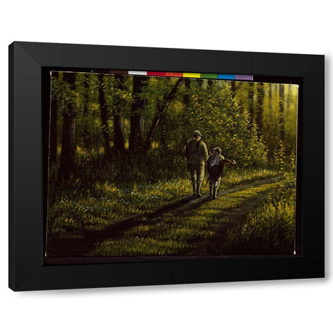 First Bird Black Modern Wood Framed Art Print with Double Matting by Goebel, Wilhelm