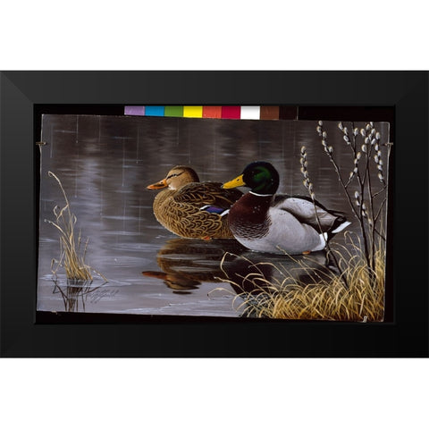 Spring Morning Black Modern Wood Framed Art Print by Goebel, Wilhelm
