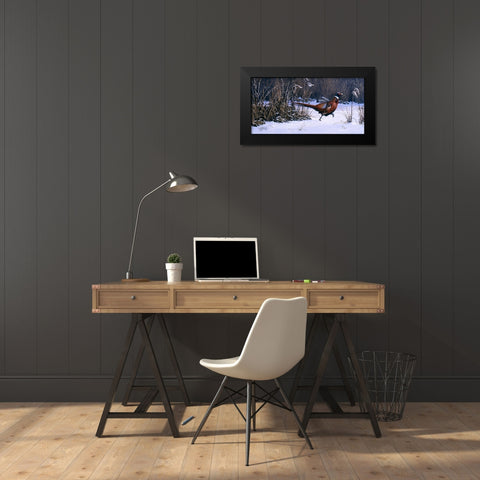 Heading For Cover Black Modern Wood Framed Art Print by Goebel, Wilhelm