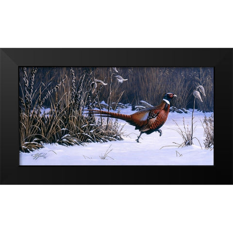 Heading For Cover Black Modern Wood Framed Art Print by Goebel, Wilhelm