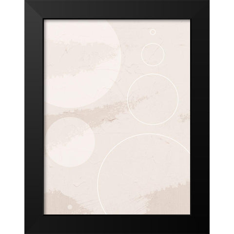 Round and Round Black Modern Wood Framed Art Print by Adebowale