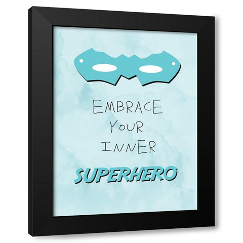 Inner Superhero 1 Black Modern Wood Framed Art Print with Double Matting by Adebowale