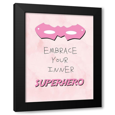 Inner Superhero 2 Black Modern Wood Framed Art Print with Double Matting by Adebowale
